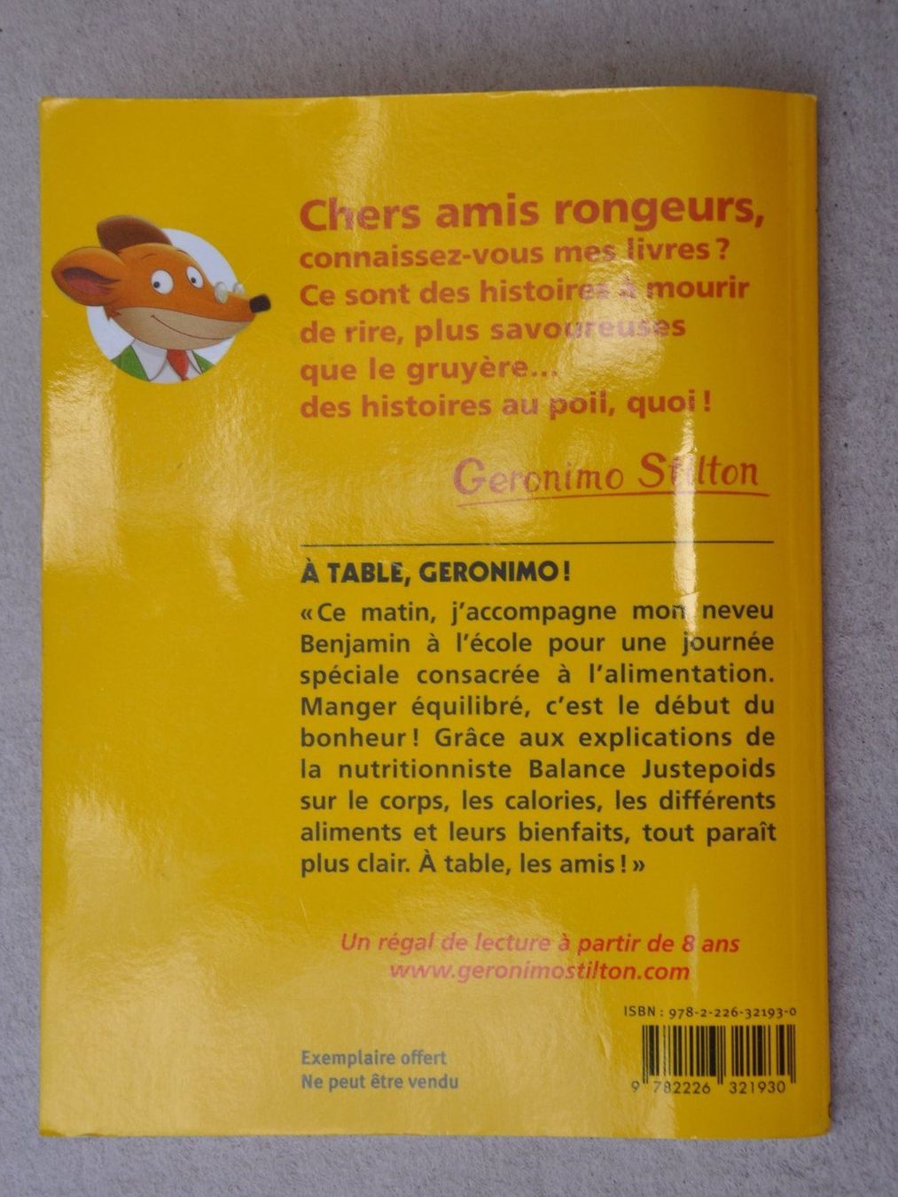 Bücher: Geronimo Stilton - À table Geronimo - Albin Michel Jeunesse – Gebraucht aus Fully von Minouchka 2