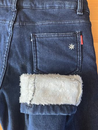 Pantalon Jean brut d’hiver doublé polaire chaud 36