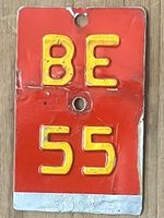 BE 55 - VELONUMMER - FAHRRADSCHILD - PLAQUE DE VELO - BE 55