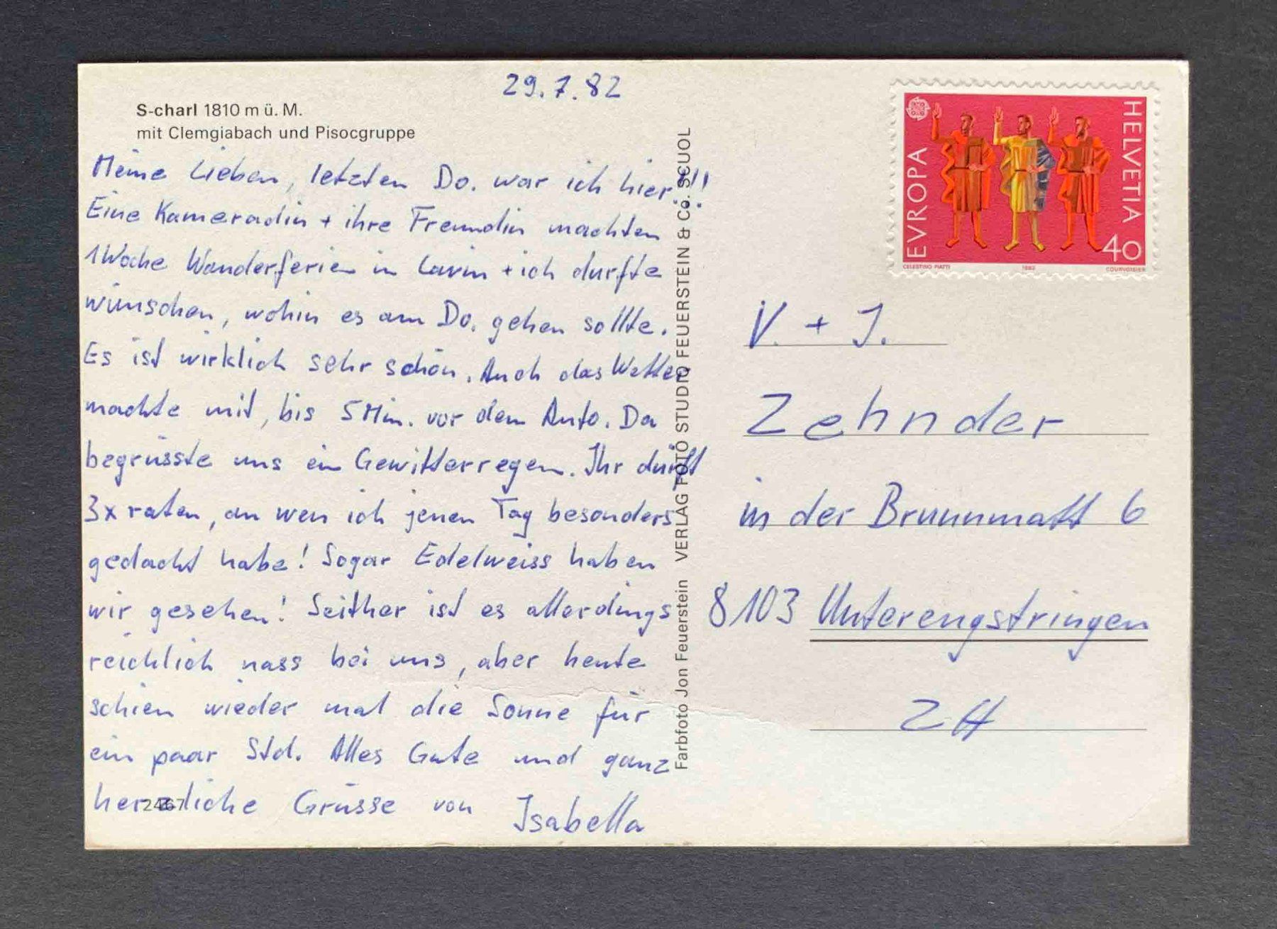 Cartoline postali: AK S charl Clemgiabach Pisocgruppe – Usato da Goldau venduto da artelier1 1