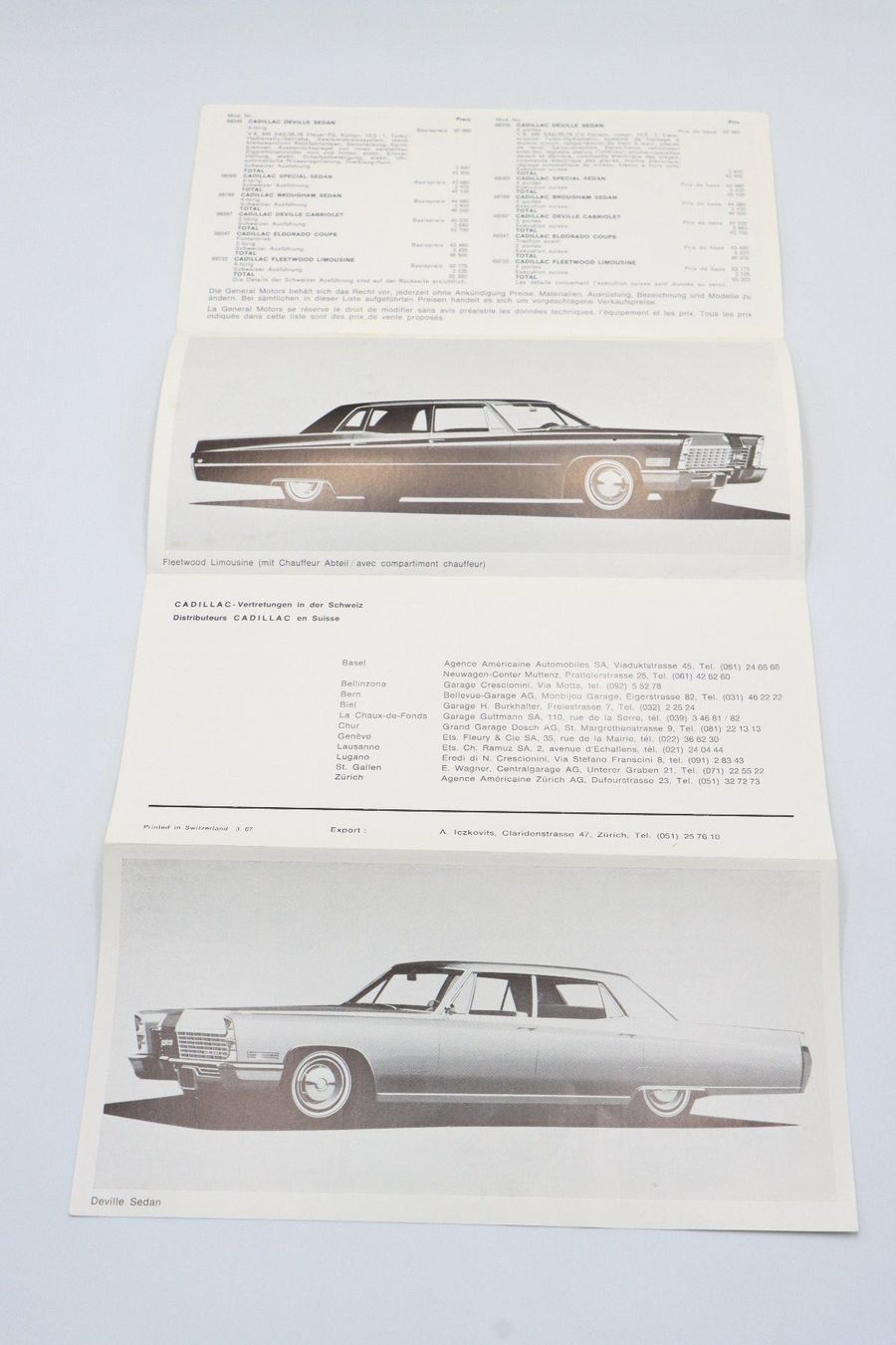 Cadillac Documenti: Cadillac Modellprogramm 1967 Prospekt – Usato da Bühl b.Aarberg venduto da Collectorpassions 2
