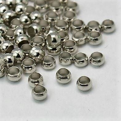 Perle (finte): Quetschperlen 3mm Metall 40 Stück – Nuovo (secondo la descrizione) da Alpnachstad venduto da perlengaby