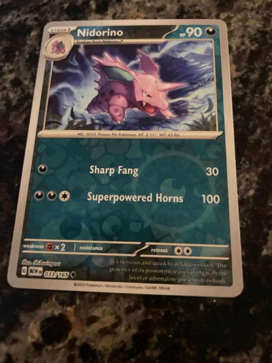 Pokémon Carte collezionabili: Nidorino 033/165 Pokemon 151 Reverse Holo – Usato da Bazenheid venduto da Toulouse12