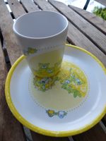 Kindergeschirr Teller Tasse Löwe gelb für Kleinkinder
