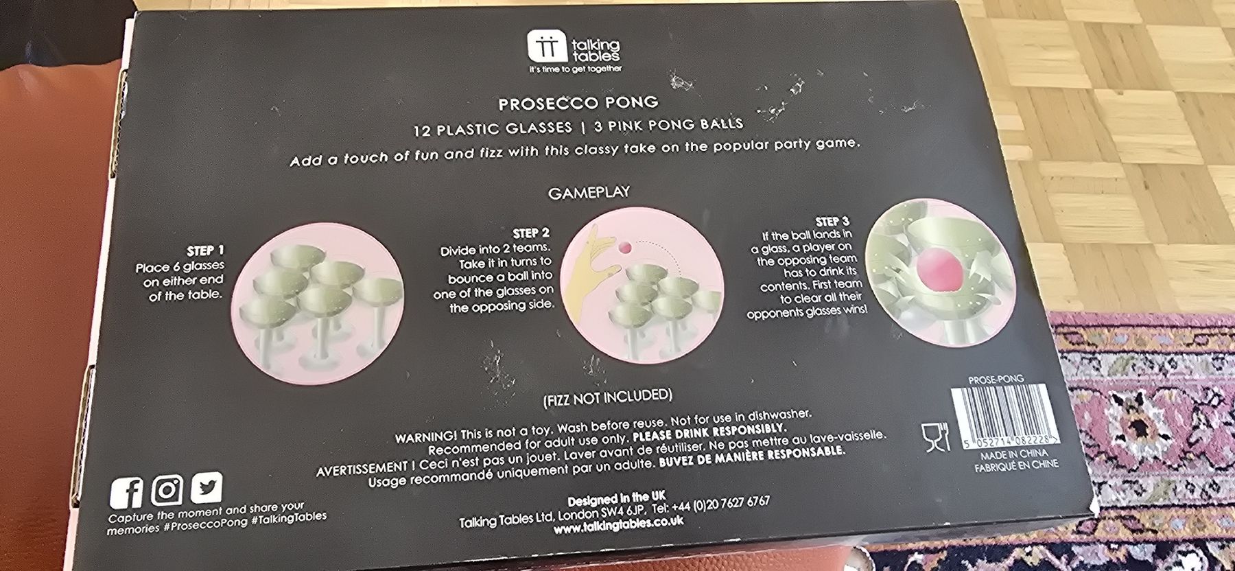 Giocattoli: Prosecco Pong & 6st Untersetzer Paris – Nuovo e nell'imballaggio originale da Frenkendorf venduto da DORU1 1