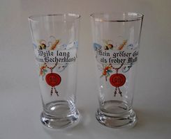 2 BIERSTANGEN 3DL, MIT TRINKSPRUCH § 11, UM 1910, BIER