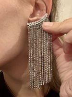 Zara Sparkling Rhinestone Waterfall Earrings