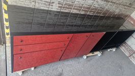 Sideboard vintage, rot schwarz von g&c Italia