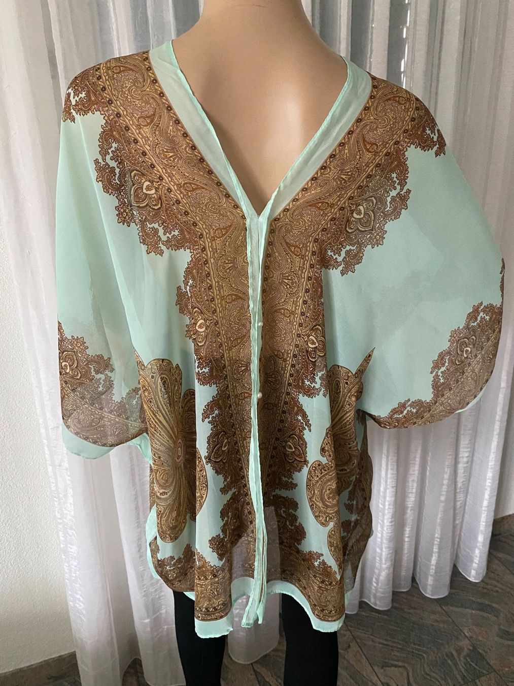 Camicette: stilvolle und edle Bluse/Tunika, türkis, 1 Size – Nuovo e nell'imballaggio originale da Winkel venduto da ferrari2022