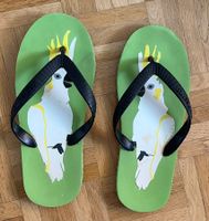 Coole Flip Flops mit Kakadu Motiv, Grösse 40