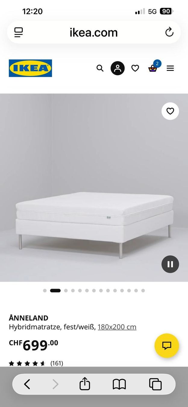 Ikea Letti: Boxspringbett 180x200 - Neuwertig – Usato da Rifferswil venduto da Calipso 6