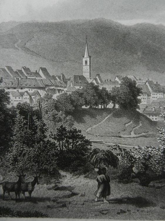 Gravures: Liestal Basel Landschaft Rohbock – D'occasion à Risch par Antikfee 5