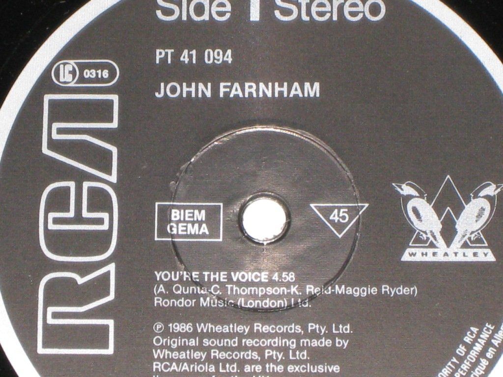 Dischi in vinile: MAXI - JOHN FARNHAM - YOU'RE THE VOICE – Usato da Steckborn venduto da Quo7 1