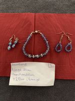 Schmuck-Set: Armband 20cm Magnetverschluss + 2 Ohrringe 💜