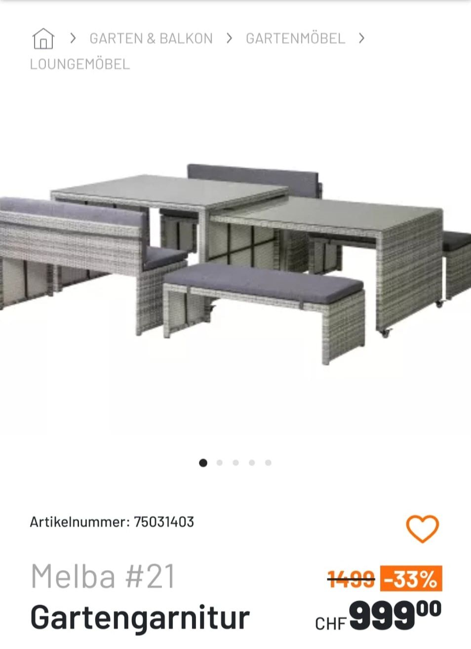 Set di tavolo e panche: Gartenlounge-Set "Melba #21", Gartentisch – Usato da Steinerberg venduto da MiraEl