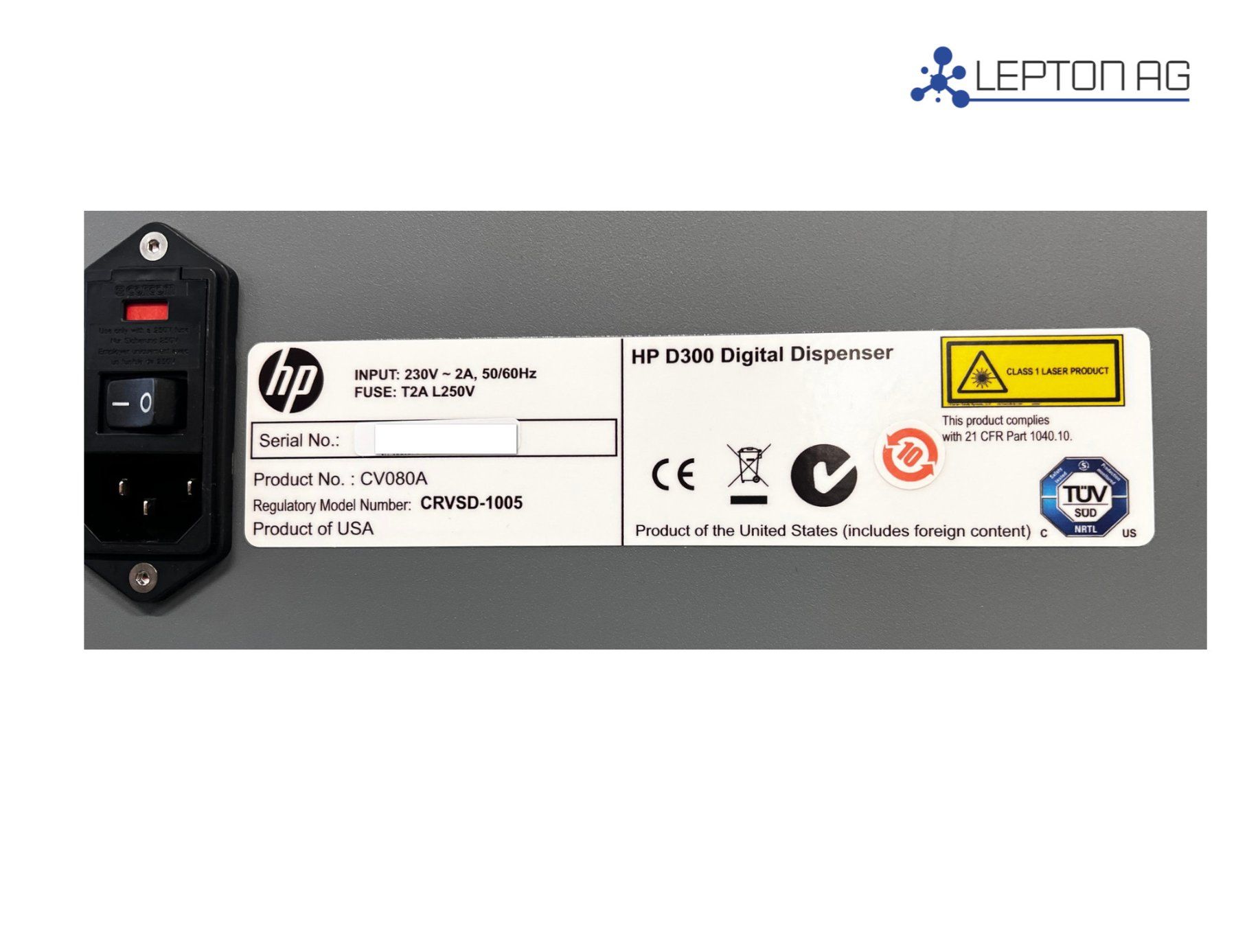 Accessori da laboratorio: HP D300 Digital Dispenser – Usato da Niederdorf venduto da LeptonAG_Labor 6