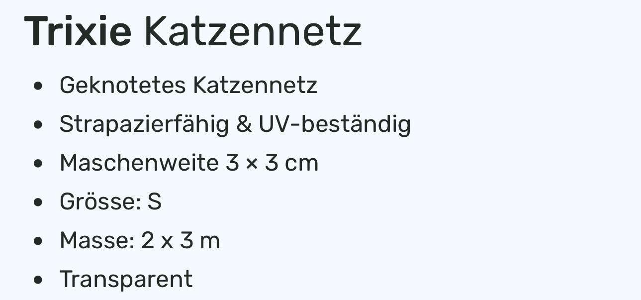 Trixie Griglie e Inferriate: Trixie Katzenschutznetz 3x2m – Nuovo (secondo la descrizione) da Küsnacht ZH venduto da Gila1983 1