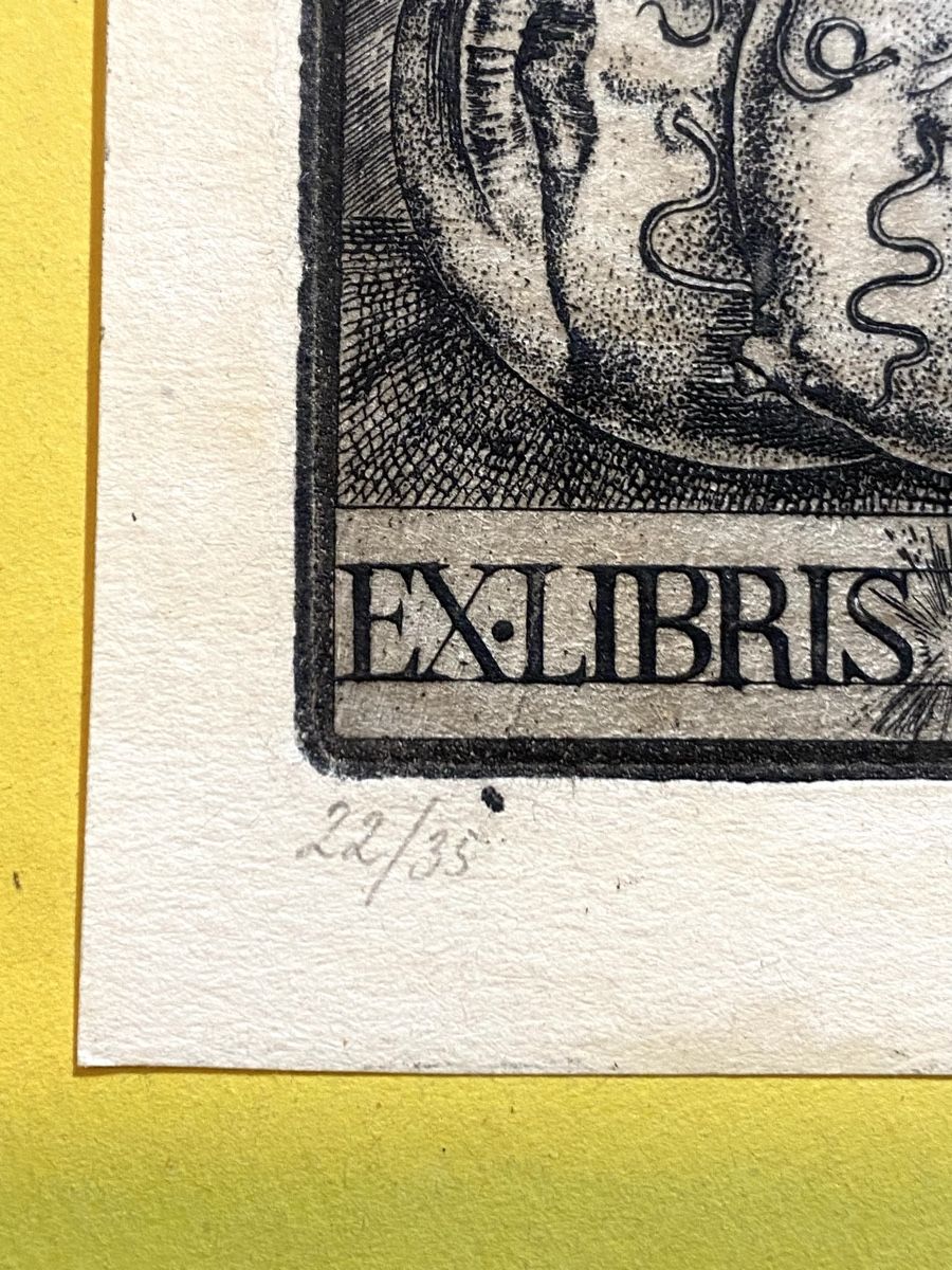Incisioni: Exlibris W.Wenger, Stich, nummeriert, signiert, 22/35 – Nuovo e nell'imballaggio originale da Zuerich venduto da SonderArt-Wertgut 2