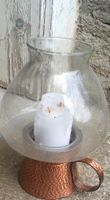 Windlicht Glas mit Kupferfuss