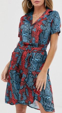 NA-KD 🐍 Satin Dress Snake print NEW! 38