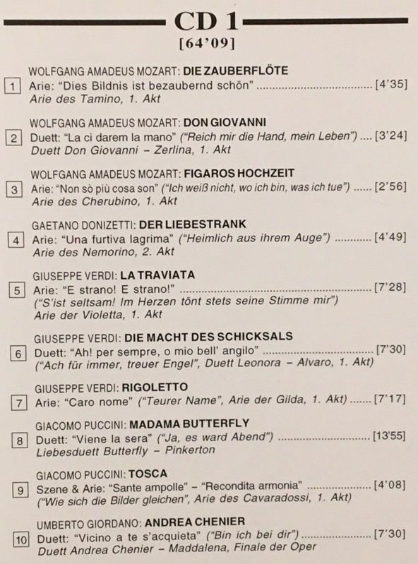 CD: Die schönsten Liebesszenen der Oper – Usato da Grüningen venduto da azulblanco 1