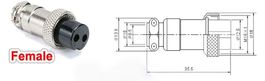3-pin Metall Stecker-Buchse, GX16, 10 Stk, Fabrikneu