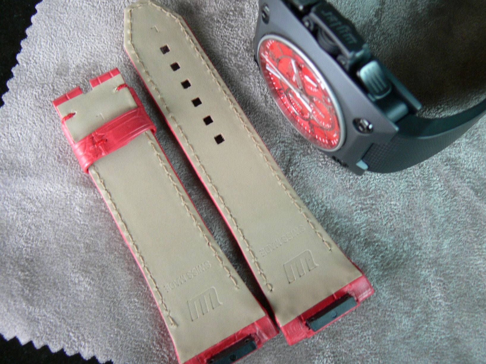 Bracciali & Braccialetti: Wyler Code R Strap Belt Kroko-Band Rot Large - lange Grösse – Nuovo (secondo la descrizione) da Remigen venduto da Kelias 4