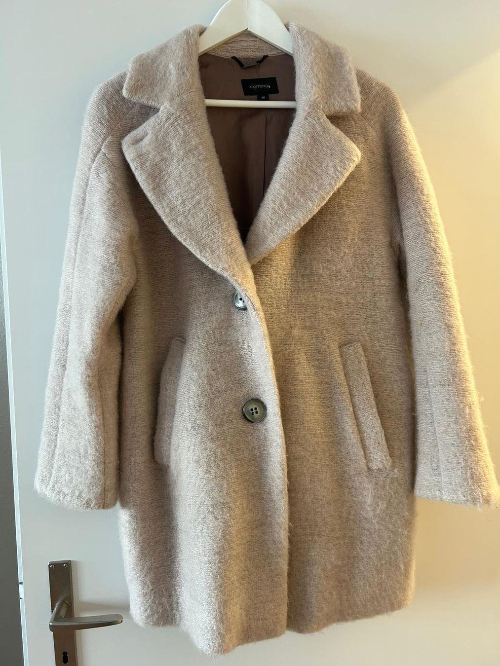 Comma Cappotti: Flauschiger COMMA Mantel hellrosa Gr. 34 mit Mohair & Wolle – Usato da Zürich venduto da VV8055