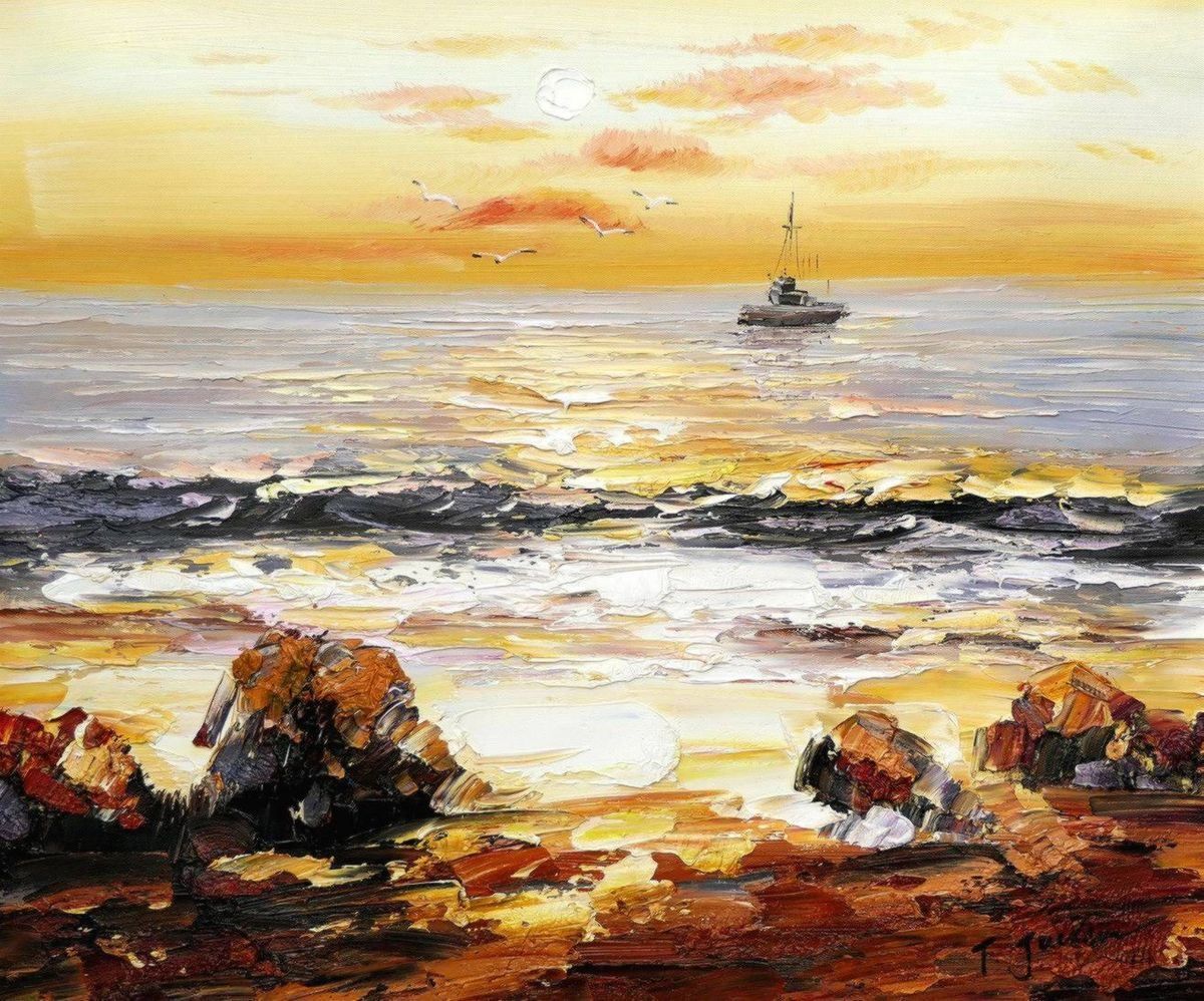 Reproduktionen & Neuware: Klippen in der Brandung – Neu (gemäss Beschreibung) aus Larnaca von KunstDepot24