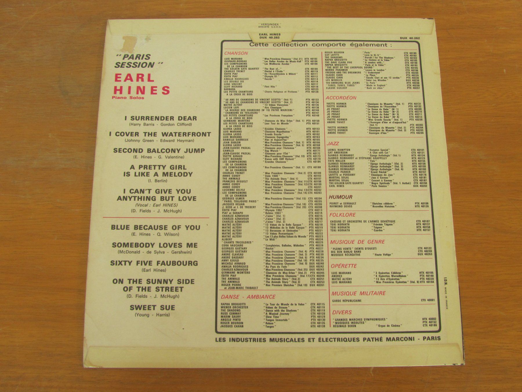 Vinyles: EARL HINES:   Paris Session – D'occasion à Seengen par mikelele 1