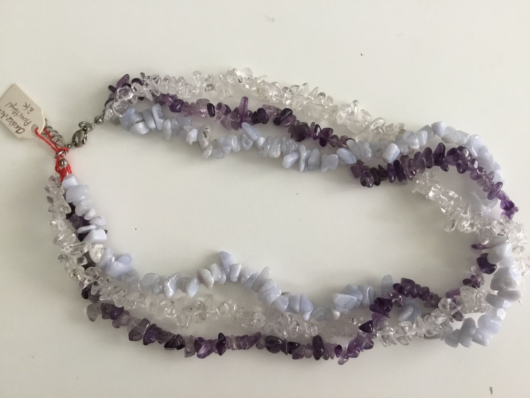 Minerali & Pietre curative: Halskette Bergkristall, Amethyst und Chalcedon – Nuovo e nell'imballaggio originale da Doppleschwand venduto da lapis106 2