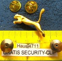 PUMA LOGO SPORT CAT 2NÄGEL-PIN GOLDIG MIT SECURITY-CLIP