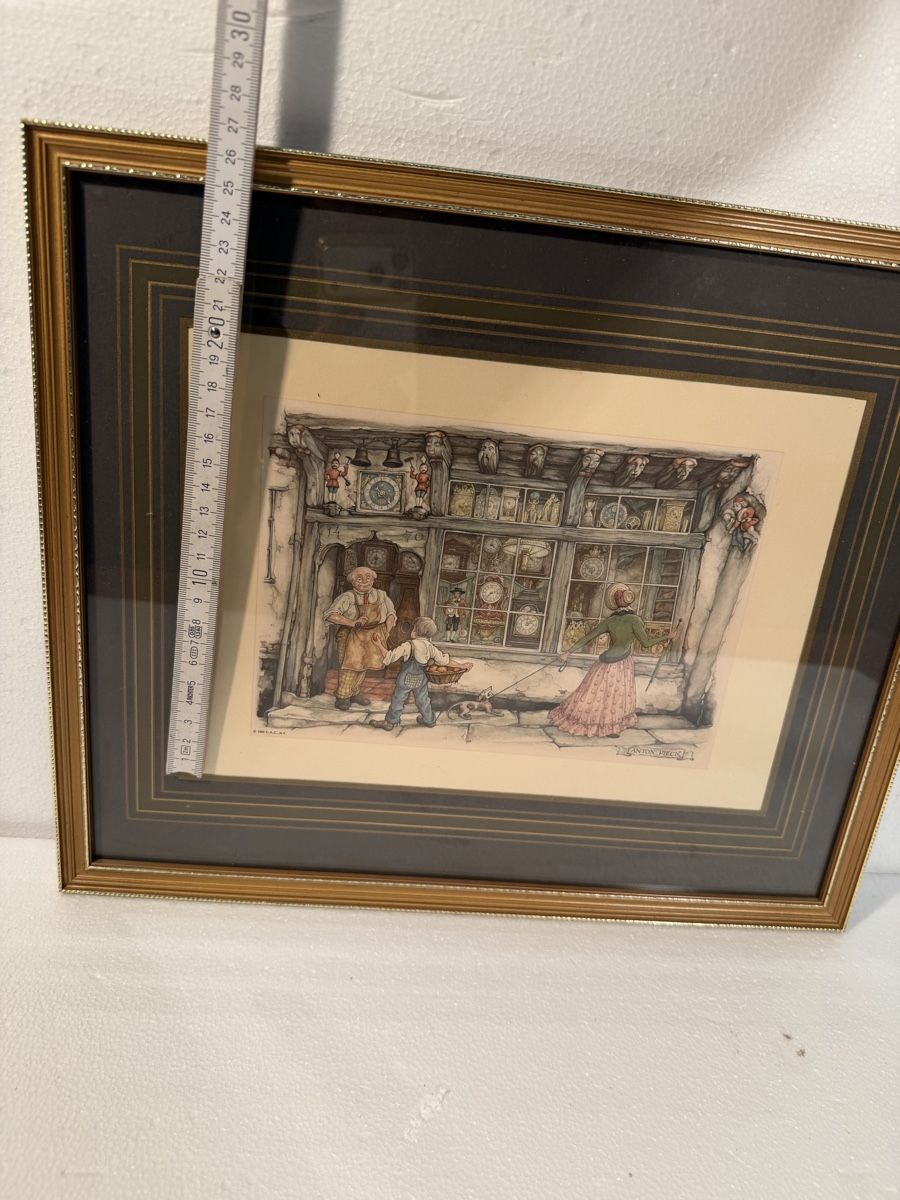 Incisioni: Anton Pieck Print - Whimsical Clock Shop Scene, Framed – Usato da Lausanne venduto da vas_cdb2 5