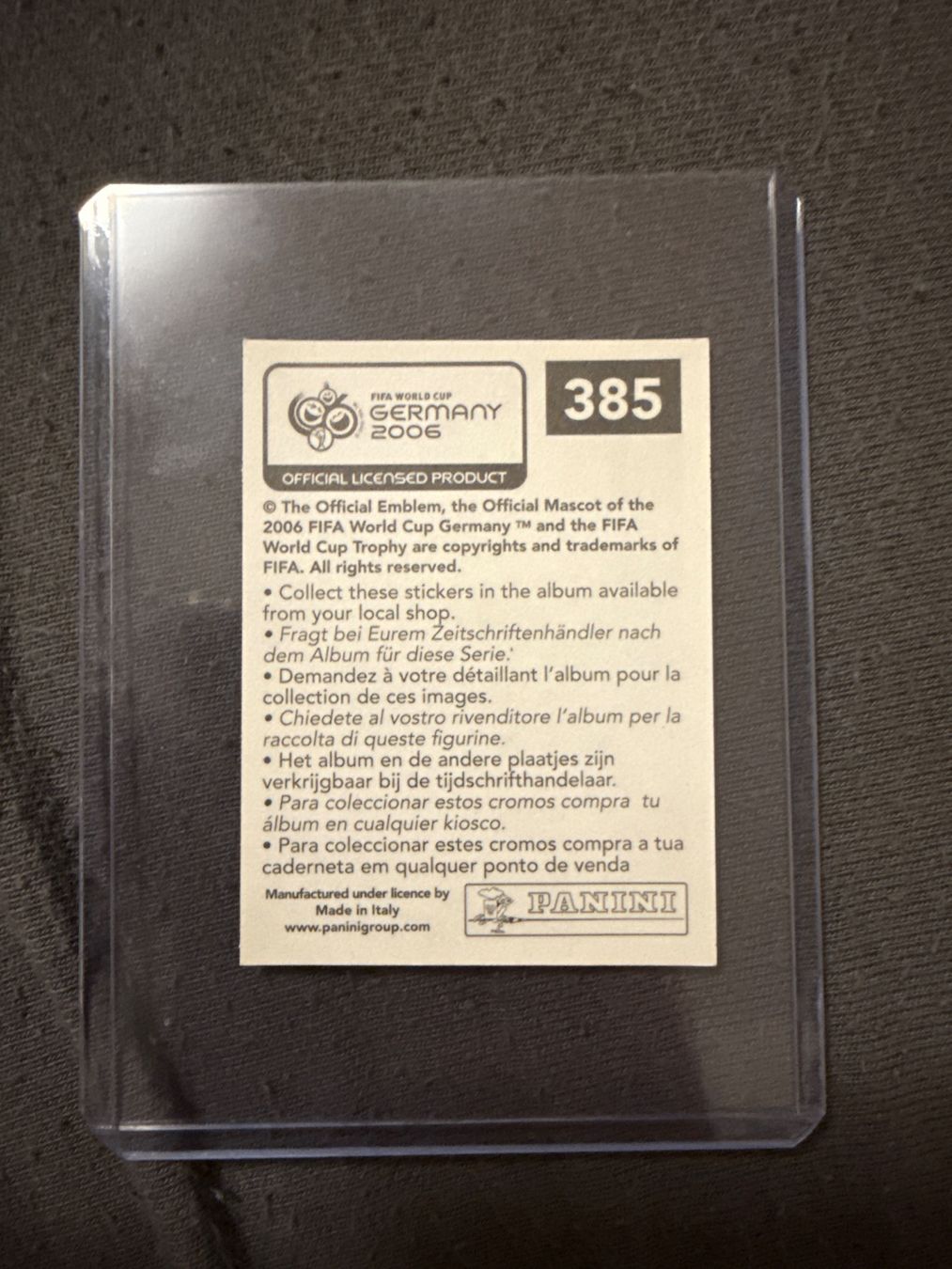 Panini Sammelbilder & Trading cards: Roberto Carlos panini 2006 WM – Gebraucht aus Chur von raf_h96v 1