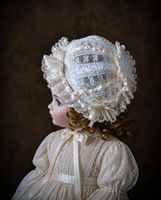 Antikes wunderschönes französisches Baby/Puppenhäubchen