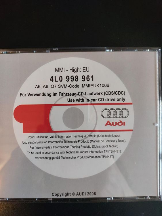 CD Audi MMI 2G sistema de actualización de software Firmware 55.7.0