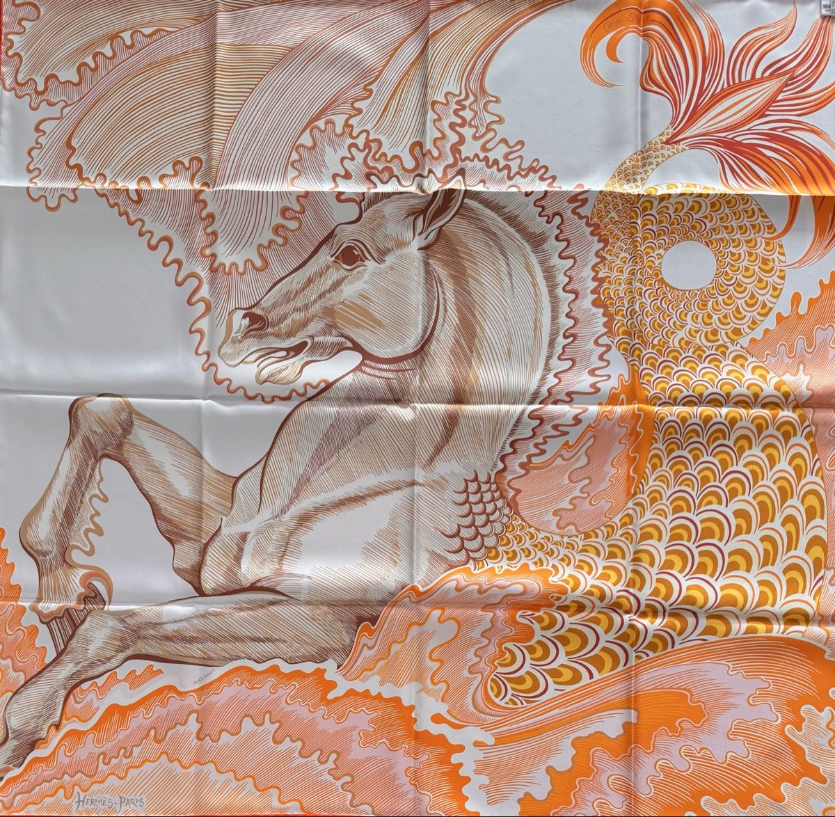Hermès Foulard & Sciarpe: Hermès double face Cheval Sirène – Nuovo e nell'imballaggio originale da Genève venduto da Allisgood 4