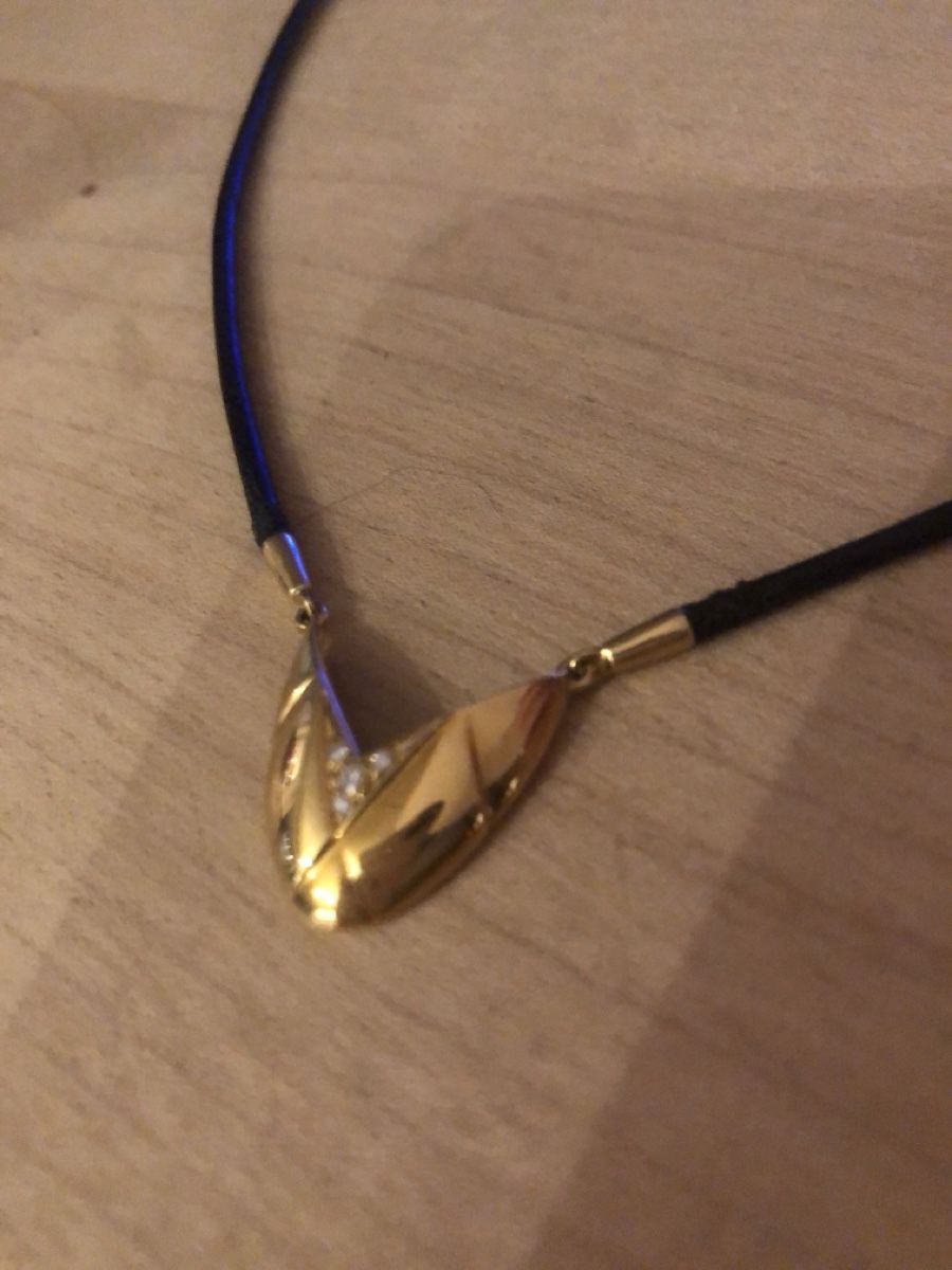 Catenine: Collier 80er Jahre Gold/Leder – Usato da Burgdorf venduto da elatria 3