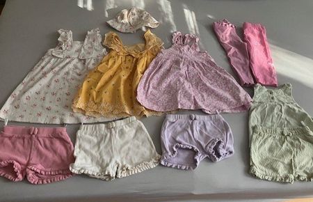 Lot 9 vêtements bebe fille ete 9-12 mois adorables!