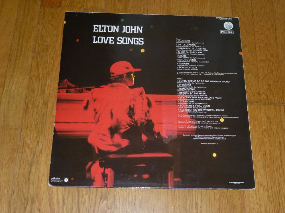 LP ELTON JOHN - LOVE SONGS 2