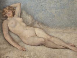 Paul Sieffert (1874-1957) Reclining Nude Akt orig. Gemälde