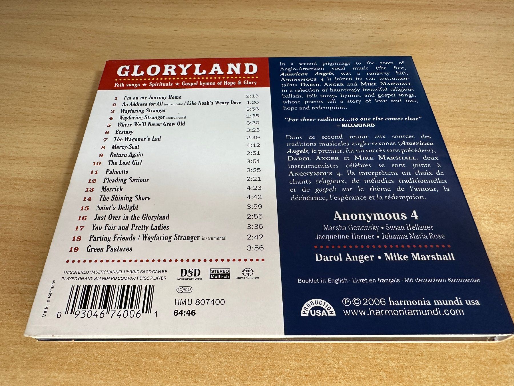 CD: Anonymous 4 – Gloryland - SACD – Usato da Rikon im Tösstal venduto da Alpenmutz 1