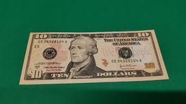 Original USA Zehn Dollar Note - Seltenes Sammlerstück2004