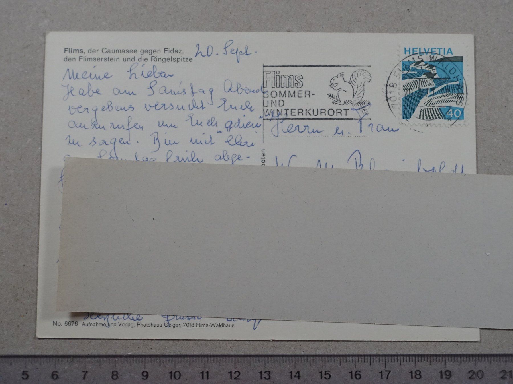 Cartoline postali: Flims, Caumasee, 1977 – Usato da Lenzburg venduto da fh1 1
