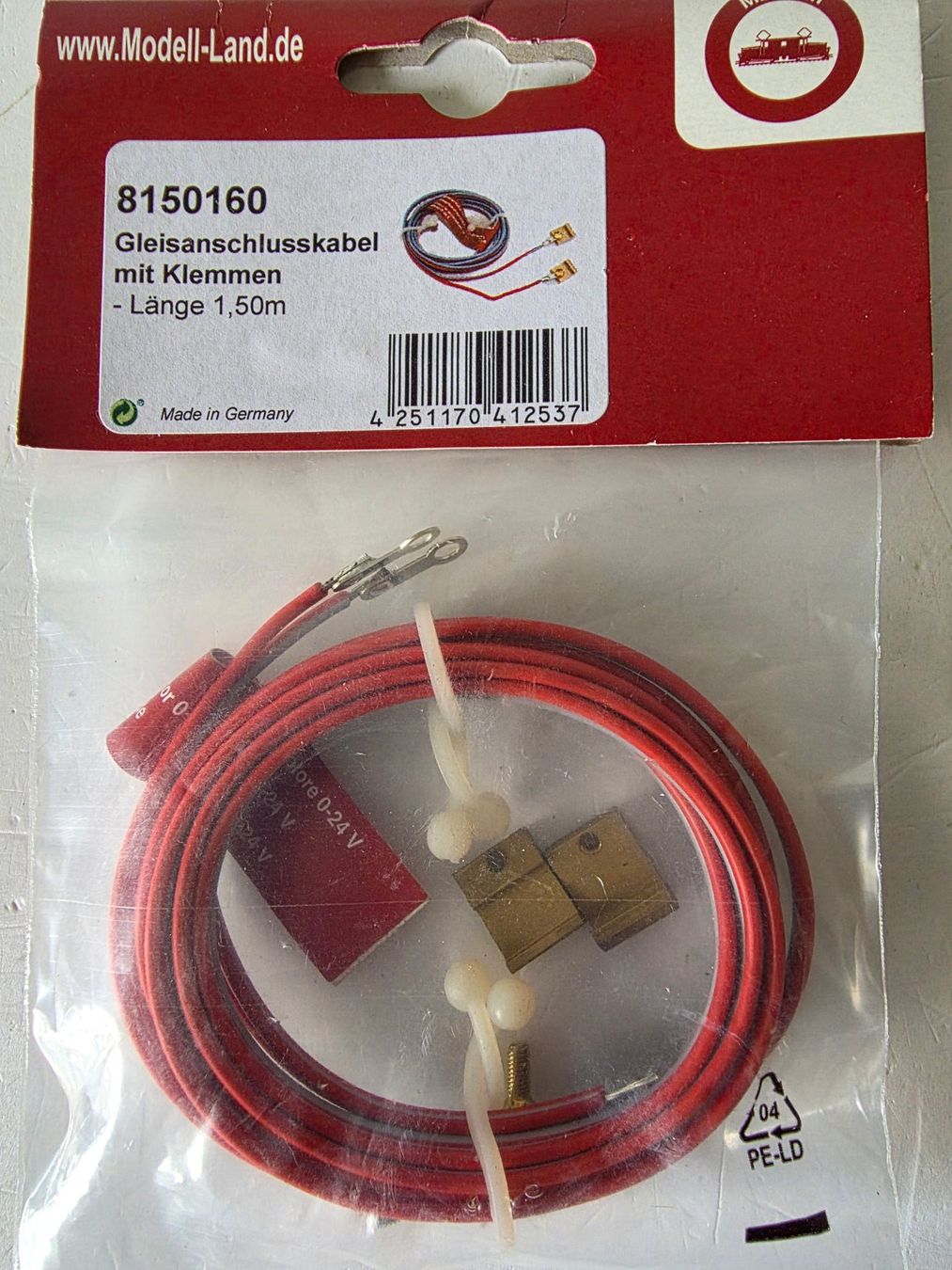 Modelleisenbahnen: Gleisanschlusskabel mit Klemmen, Länge 1,5 m – Neu und originalverpackt aus Seuzach von Loeckeli01