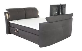Boxspringbett mit TV-Lift dunkelgrau 180 x 200cm, neu 2500.-
