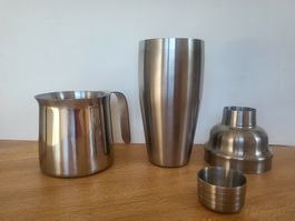 Milchkanne Solis 0,6L, Cocktail Shaker 0,5L 3-teilig