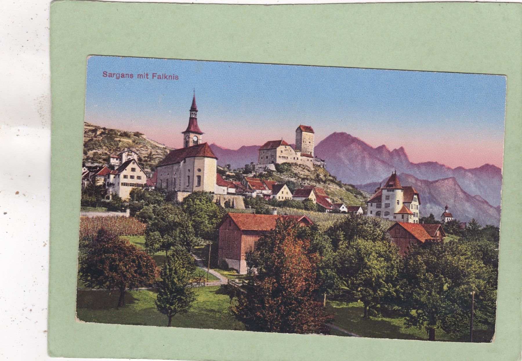 Cartoline postali: Sargans mit Falknis 1920 – Usato da Herisau venduto da Lisegrat2008