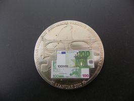 Medaille Europäische Währung 100 Euro Banknote 2002