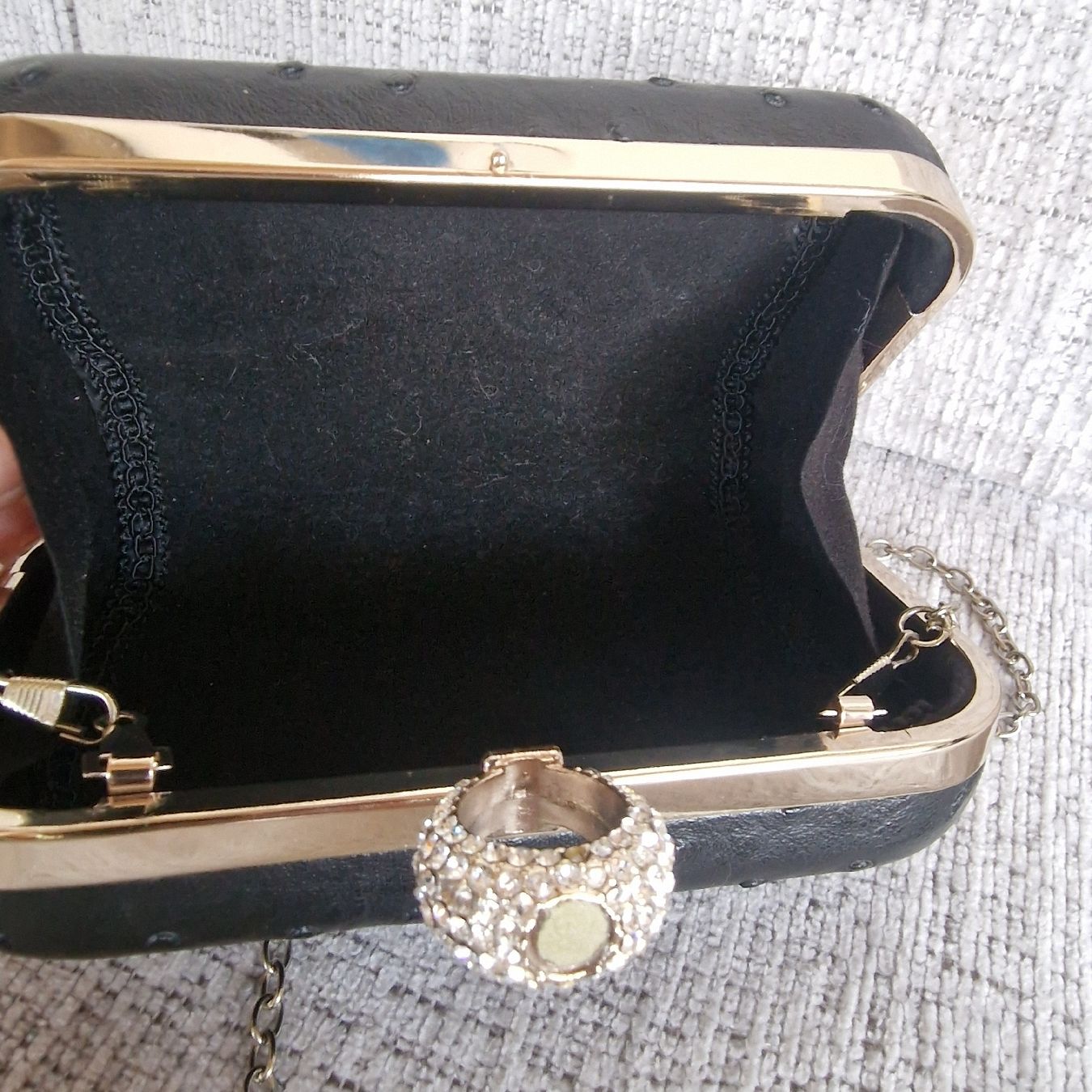 Borse da donna: Elegante Abendtasche / Clutch mit Strass-Ring – Usato da Effretikon venduto da 84CK 4